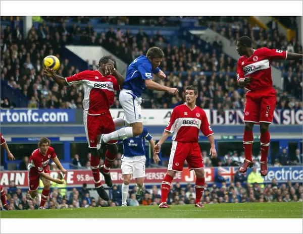 James Beattie Scores Past Ugo Ehiogu for Everton