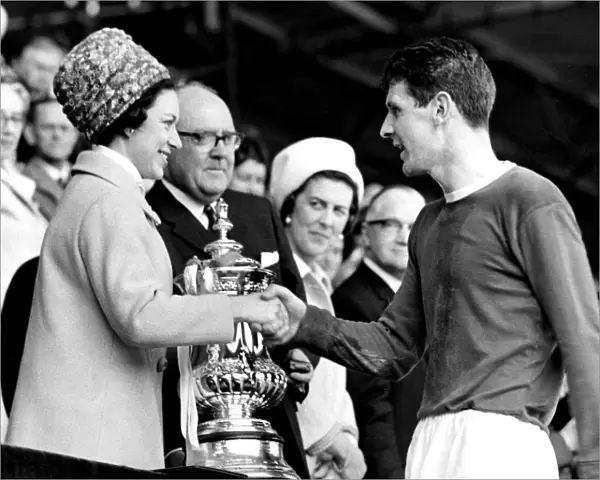 Everton FC's Glorious 1966 FA Cup Triumph: Brian Labone Receives the Trophy from Princess Margaret after a Thrilling 3-2 Victory over Sheffield Wednesday at Wembley Stadium