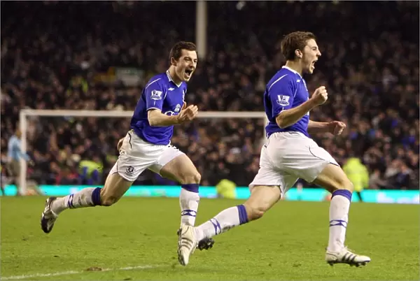 Dan Gosling Scores the Historic First Goal Against Liverpool in FA Cup Fourth Round Replay at Goodison Park (2009)
