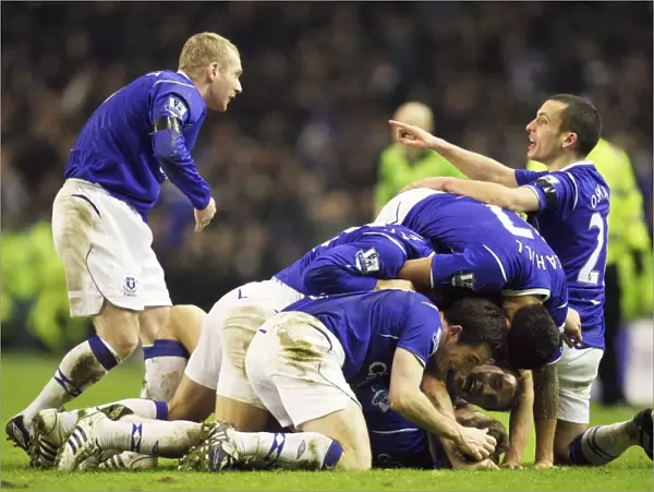 Dan Gosling Scores the Shocking First Goal for Everton Against Liverpool in FA Cup Fourth Round Replay (2009)