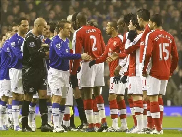 Phil Neville's Unforgettable Handshake: Everton vs Arsenal, Barclays Premier League (08 / 09 Season, 28 / 01 / 09)
