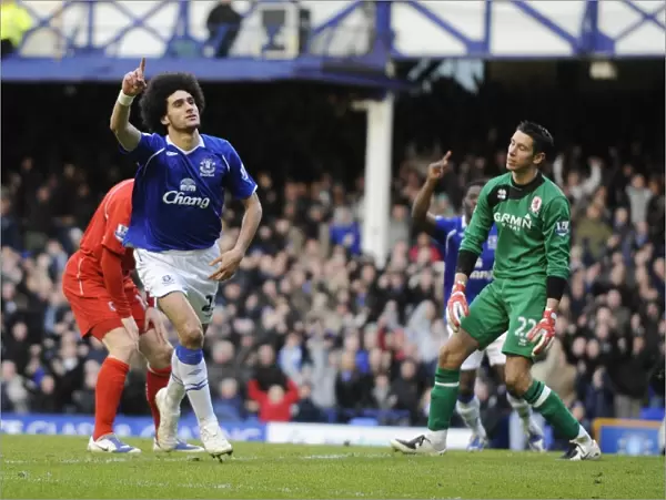 Marouane Fellaini Scores the First FA Cup Quarterfinal Goal for Everton Against Middlesbrough at Goodison Park (8 / 3 / 09)
