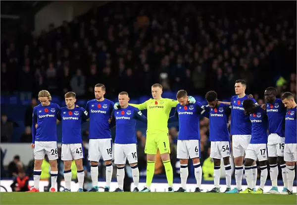 Everton Players Honor Armistice Day with a Minutes Silence before Premier League Match against Watford at Goodison Park