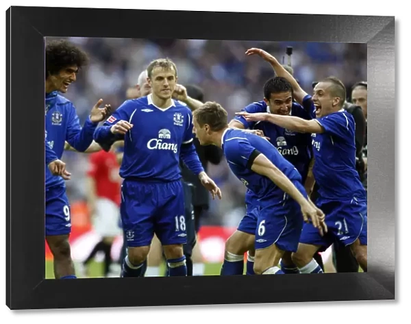 Everton's Phil Jagielka Celebrates FA Cup Semi-Final Victory over Manchester United (2009)