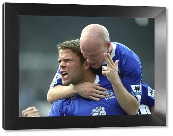 Everton's Strike Duo in Glory: Beattie and Johnson Celebrate