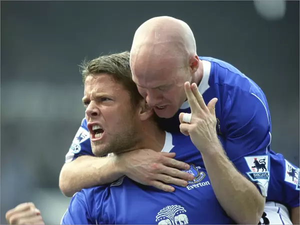 Everton's Strike Duo in Glory: Beattie and Johnson Celebrate