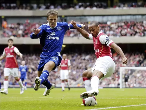 Arsenal v Everton 28  /  10  /  06 Arsenals Thierry Henry and Evertons Phil Neville in action