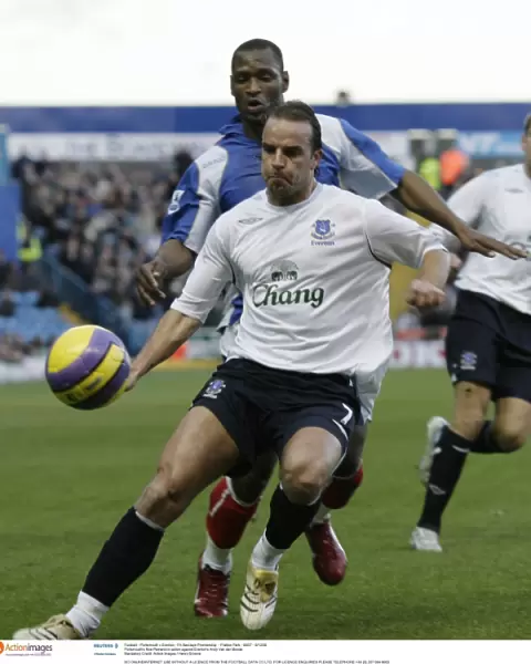 Portsmouth v Everton Noe Pamarot in action against Andy Van der Meyde