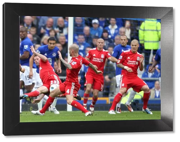 Mikel Arteta's Thrilling Strike: Everton's Second Goal vs. Liverpool at Goodison Park (Barclays Premier League)
