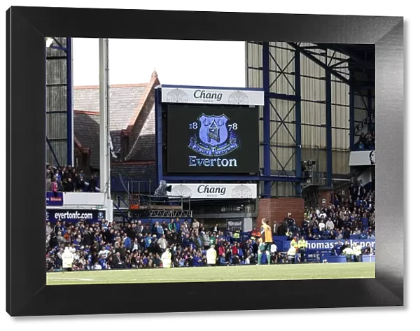 Roaring Big Screen: Electric Atmosphere at Goodison Park, Everton Football Club