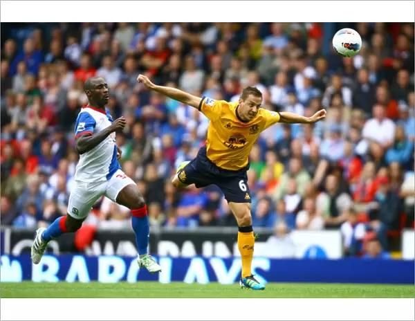 Jagielka Scores the Winner: Everton's Phil Jagielka Heads Past Roberts in the Barclays Premier League Clash at Ewood Park (August 2011)