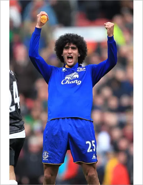 Marouane Fellaini's Thrilling Celebration: Everton Secures a Dramatic Draw at Old Trafford (April 22, 2012, Barclays Premier League)