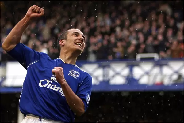 Leon Osman Scores the First Goal: Everton's Victory over Derby County in the Barclays Premier League at Goodison Park (April 6, 2008)