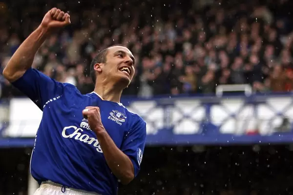 Leon Osman Scores the First Goal: Everton's Victory over Derby County in the Barclays Premier League at Goodison Park (April 6, 2008)