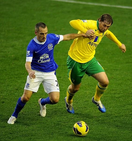 Battle for the Ball: Osman vs. Holt - Everton vs. Norwich City's Thrilling 1-1 Premier League Showdown at Goodison Park