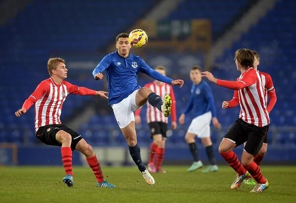 Delial Brewster in Action: Everton's Youth Star Shines at Goodison Park during FA Youth Cup Match against Southampton