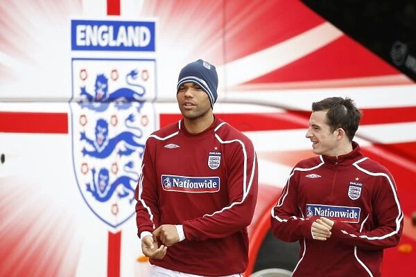 Everton Duo Joleon Lescott and Phil Jagielka Train with England Squad at London Colney (March 2009)