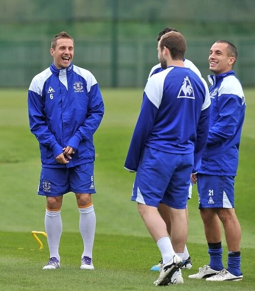 Everton FC: Jagielka in Training at Finch Farm - Barclays Premier League