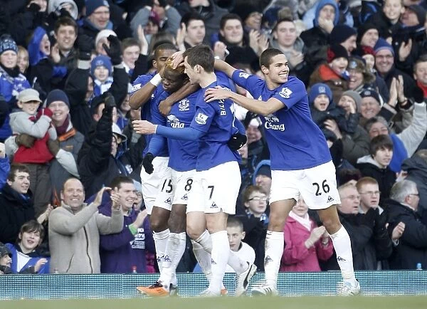 Everton FC: Louis Saha's Euphoric Goal Celebration vs. Chelsea in FA Cup Fourth Round (2011)