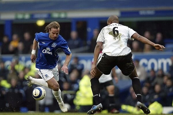 Everton's Andy van der Meyde in Action: Thrilling Moment