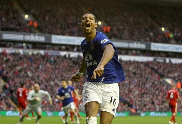 Everton's Double Delight: Jermaine Beckford Celebrates at Anfield (16 January 2011: Liverpool vs Everton)