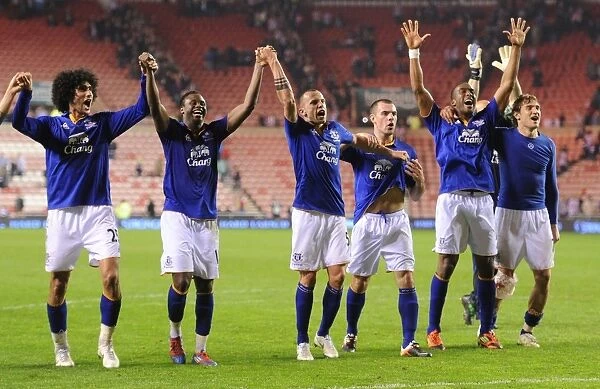 Everton's FA Cup Triumph: Celebrating at Sunderland's Stadium of Light (March 2012)