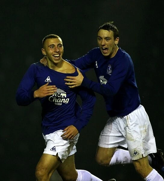 Everton's Hallam Hope Scores Opening Goal in FA Youth Cup: A Heartwarming Moment of Celebration with Teammate Thomas Donegan