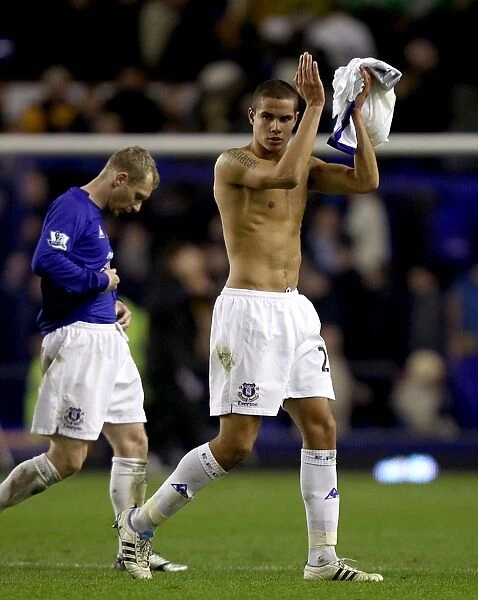 Everton's Jack Rodwell Celebrates with Fans: Everton FC vs Birmingham City, Barclays Premier League (09 Mar 2011)