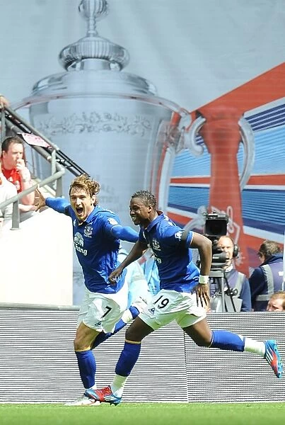 Everton's Jelavic and Gueye: Unforgettable FA Cup Semi-Final Goal Celebration Against Liverpool at Wembley Stadium