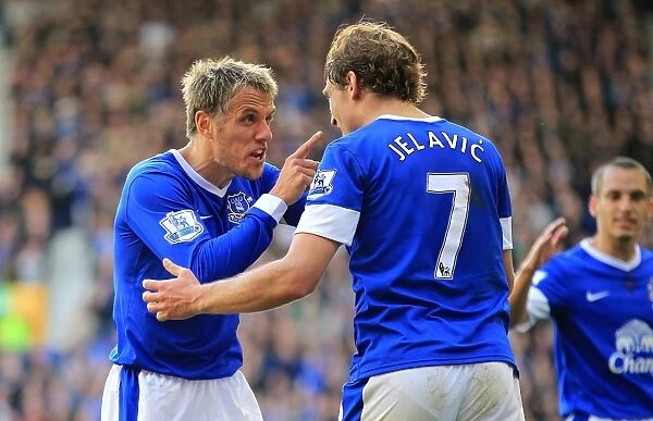 Everton's Jelavic and Neville: A Celebration of Victory - Everton 3-1 Southampton (Goodison Park, 2012)