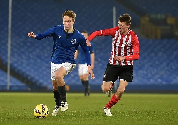 Everton's Kieran Dowell in Action during FA Youth Cup Fourth Round against Southampton at Goodison Park