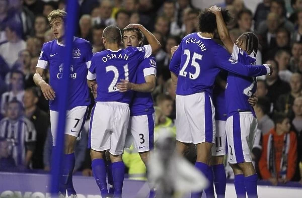 Everton's Leighton Baines Scores Opening Goal Against Newcastle United at Goodison Park (17 September 2012)