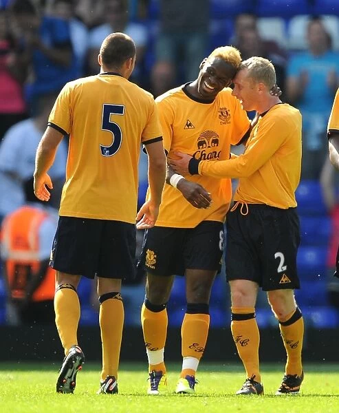 Everton's Louis Saha: Celebrating Glory in Birmingham City's Pre-Season Friendly (July 2011)