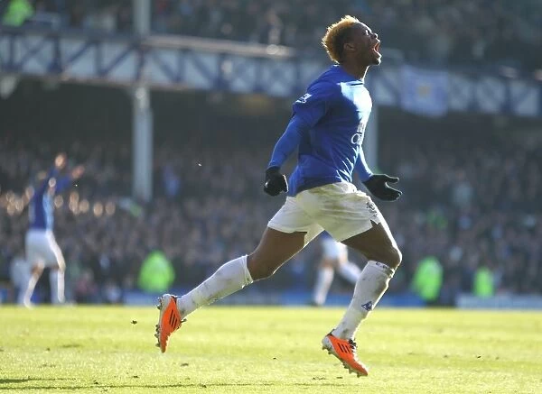 Everton's Louis Saha: Rejoicing in the Thrill of Scoring the Opener Against Chelsea in the FA Cup (2011)