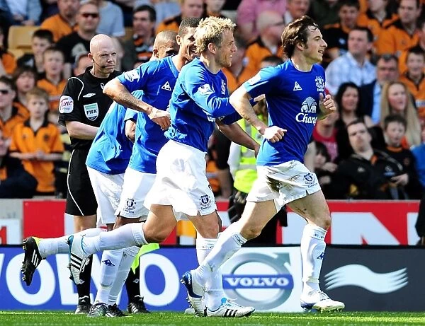 Everton's Phil Neville: Double Delight as He Scores Second Goal Against Wolverhampton Wanderers (09 April 2011)