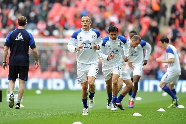 Everton's Tim Cahill and Team-Mates Prepare for FA Cup Semi-Final Showdown against Liverpool at Wembley Stadium (April 14, 2012)