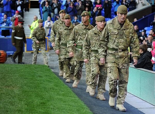 Honoring Servicemen: Everton Football Club's Goodison Park Pre-Match Ceremony (Everton vs. Arsenal, BPL 2010)