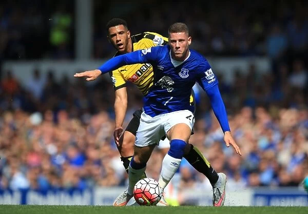 Intense Rivalry: Barkley vs. Capoue's Battle for Ball Possession - Everton vs. Watford, Premier League