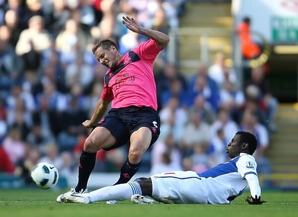 Intense Tackle: Mame Diouf vs. Phil Jagielka - Barclays Premier League Showdown (August 14, 2010, Ewood Park)