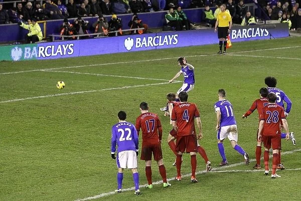 Leighton Baines Scores the Penalty: Everton's Victory Goal vs. West Bromwich Albion (30-01-2013)