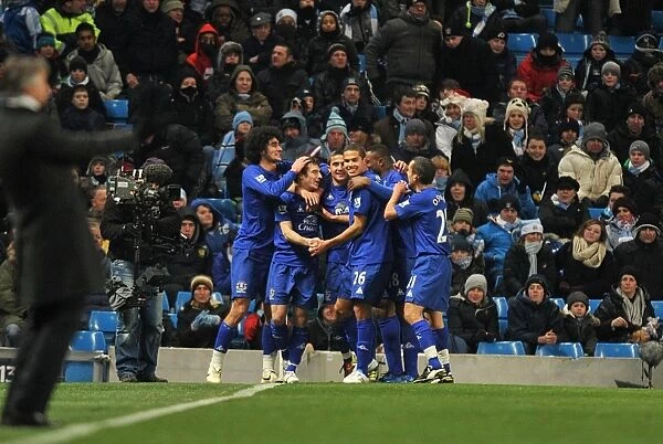 Mancini's Frustration: Everton's Double Strike Celebrated in Manchester City's Face (Barclays Premier League, 20 December 2010)