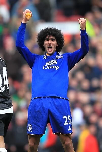 Marouane Fellaini's Thrilling Celebration: Everton Secures a Dramatic Draw at Old Trafford (April 22, 2012, Barclays Premier League)