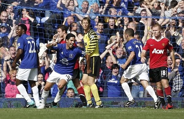 Mikel Arteta's Triumphant Moment: Everton's Third Goal Against Manchester United at Goodison Park