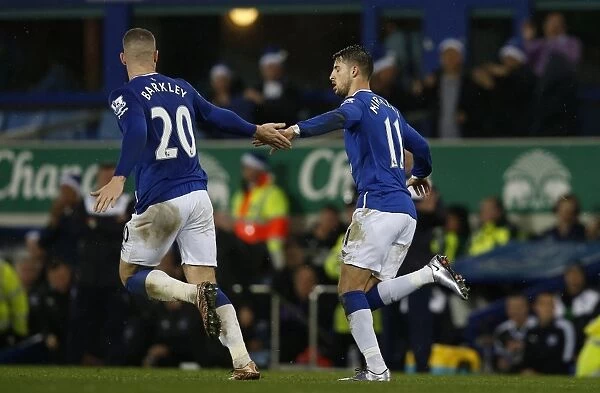 Mirallas and Barkley in Unison: Everton's Thrilling Goal Celebration vs. Leicester City