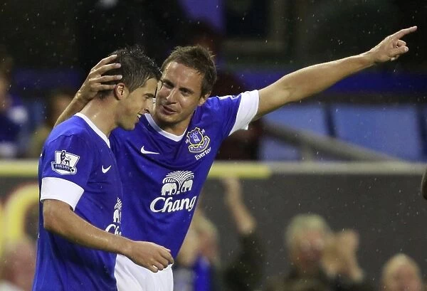 Mirallas and Jagielka: Everton's Unforgettable Celebration After First Goal in 5-0 Capital One Cup Victory over Leyton Orient