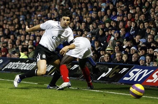 Nuno Valente Faces Off in Intense Barclays Premier League Clash at Fratton Park (December 1, 2007)