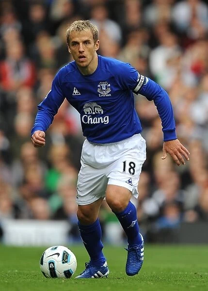 Phil Neville in Action: Everton vs. Fulham, Barclays Premier League (25 September 2010)