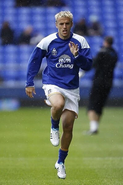 Phil Neville Leads Everton at Goodison Park Against Wigan Athletic, Barclays Premier League (September 17, 2011)