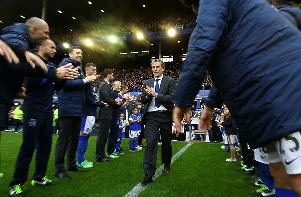 Phil Neville Leads Everton Through West Ham United's Guard of Honor at Goodison Park (Everton 2-0)