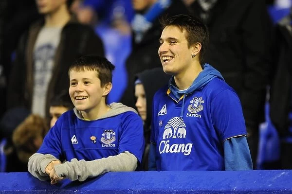 Roaring Everton Crowd at Goodison Park during FA Cup Fourth Round Match vs Fulham (January 2012)